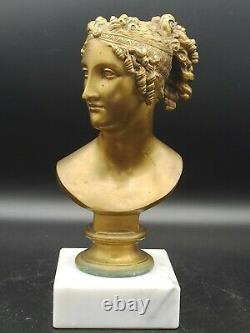 Superb Antique Bronze Bust Signed By F. Barbedienne (1810-1892) On Marble