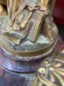 Superb Bronze Embroise Paré Ink Marble Griotte 19 Eme Sign