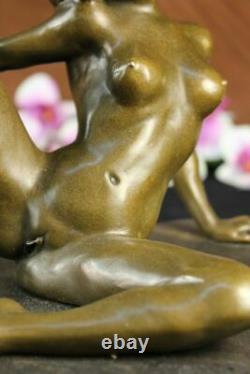 Superb Signed Erotic Chair Bronze Statue Marble Sculpture Hot Figure Fonte