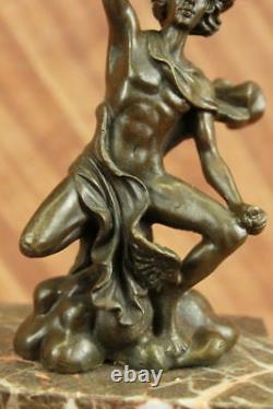 Symbol Classical Bronze Dedicated Statue Mercury Flying Figurine Marble