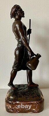 The Water Carrier, Bronze Sculpture Signed Debut