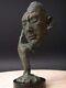 Thinking Man Modern Signée'lost 'wax Bronze Mounted Marble Fonte