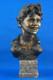 Vincenzo Cinque, Bronze Child Bust, Marble Base, Naples, 19th Century, Liberty Style
