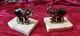 Vintage Art Deco Elephant Bronze And Marble Signed Tedd Bookends
