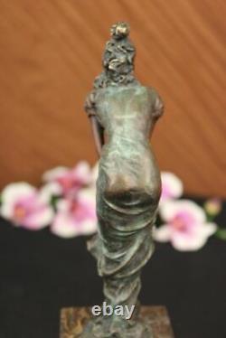 Vintage Bronze Sculpture Art Deco Figurine Signed Art Marble Figurine Milo