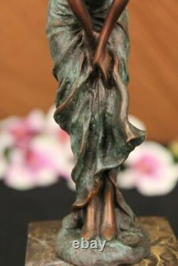 Vintage Bronze Sculpture Art Deco Figurine Signed Art Marble Figurine Milo