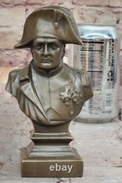 Vintage Bronze Signed Marble Art Sculpture of a Bust of Napoleon Bonaparte