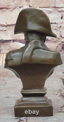 Vintage Bronze Signed Marble Art Sculpture of a Bust of Napoleon Bonaparte