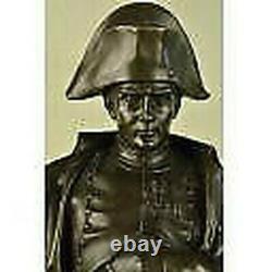 Vintage Rare Bronze Signed Napoleon Bonaparte Bust Statue Sculpture Marble Background