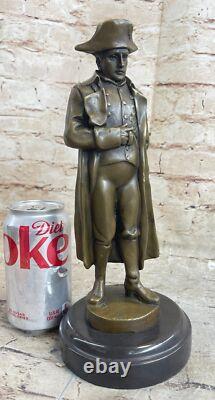 Vintage Rare Signed Bronze Napoleon Bonaparte Bust Statue Sculpture Marble Base