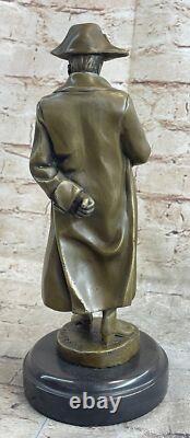 Vintage Rare Signed Bronze Napoleon Bonaparte Bust Statue Sculpture Marble Base
