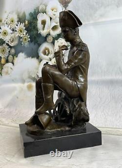Vintage Rare Signed Bronze Napoleon Bonaparte Bust Statue Sculpture Marble Base