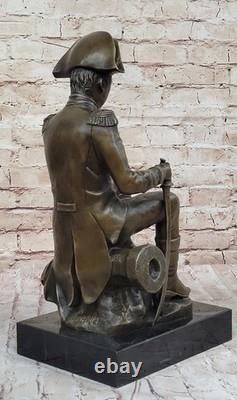 Vintage Rare Signed Bronze Napoleon Bonaparte Bust Statue Sculpture Marble Base