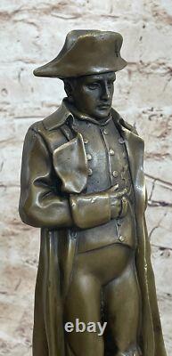 Vintage Rare Signed Bronze Napoleon Bonaparte Bust Statue Sculpture Marble Base