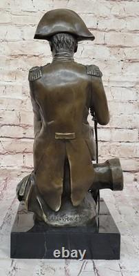 Vintage Rare Signed Bronze Napoleon Bonaparte Bust Statue Sculpture Marble Base