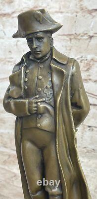 Vintage Rare Signed Bronze Napoleon Bonaparte Bust Statue Sculpture Marble Base