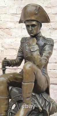 Vintage Rare Signed Bronze Napoleon Bonaparte Bust Statue Sculpture Marble Base