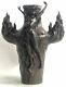 Vintage Signed Chair Nymph Art Statue Bronze Marble Vase Base 13 Top