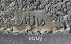 Vintage Style Bronze Rugby Player Statue, Sports Icon, Marble Base, Signed Decor