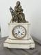 White Marble Mantel Clock With Bronze, Signed Tardy, Empire Napoleonic, 19th Century