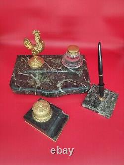 Writing Napoleon 3 Marble And Bronze Signed