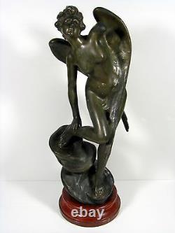 XX° WINGED DISABLED VICTORY patinated bronze red marble Julien Caussé 11 KG