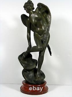 XX° WINGED DISABLED VICTORY patinated bronze red marble Julien Caussé 11 KG