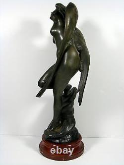 XX° WINGED DISABLED VICTORY patinated bronze red marble Julien Caussé 11 KG