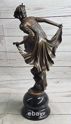 21 Classique Danseuse Signe Bronze Figurine Statue Art Déco Nouveau Marbre