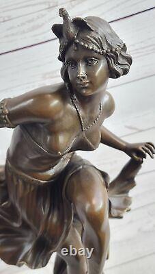 21 Classique Danseuse Signe Bronze Statue Art Déco Nouveau Marbre Ouvre