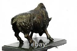 8.2kg Signé Art Statue Bronze Marbre Sauvage Sanglier Pig & Chasse Chien Guerre
