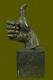 Abstrait Art Moderne Ok Gesture Signe Bronze Sculpture Marbre Base Figurine Déco