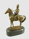 Antique Figurine Napoléon à Cheval Bronze Sur Un Marbre Noir