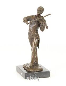 Antique Sculpture En Bronze De Johann Strauss Sur Un Marbre Noir Signée