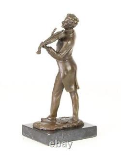 Antique Sculpture En Bronze De Johann Strauss Sur Un Marbre Noir Signée