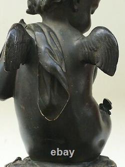 Anton Heingle L'amour protecteur bronze sur socle en marbre signé fin XIXème