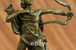 Apollo Milo Fait Bronze Sculpture Figurine Original Signé Marbre Base T