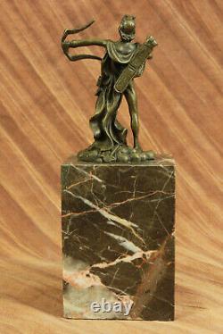 Apollo Milo Fait Bronze Sculpture Figurine Original Signé Marbre Base T