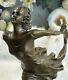 Art Déco Bronze Danseuse, Signée Degas Uvre Sur Marbre Base Sculpture Uvre