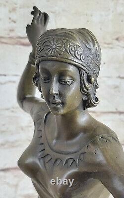 Art Déco Bronze Femme Signée Chiparus Musée Qualité Sur Marbre Base