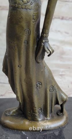 Art Déco Bronze Femme Signée Chiparus Musée Qualité Sur Marbre Base