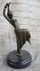 Art D&eacute;co Bronze Femme Sign&eacute;e Chiparus Mus&eacute;e Qualit&eacute; Sur Marbre Figurine Base Art