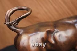 Art Déco Fonte Signée Moigniez Bronze Sculpture Marbre Base Figurine