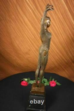 Art Déco Signé Chiparus Dancer Bronze Sculpture Marbre Base Statue Figurine Art