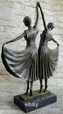 Art Déco Signé Chiparus Dancer Bronze Sculpture Marbre Statue Figurine Artwork