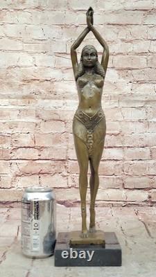 Art Déco Signée Danseur Danseuse Bronze Sculpture Marbre Statue Figurine Solde