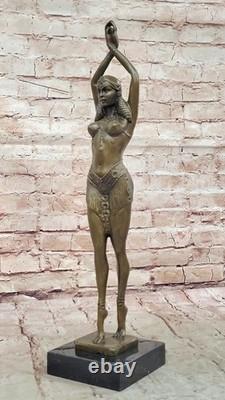 Art Déco Signée Danseur Danseuse Bronze Sculpture Marbre Statue Figurine Solde