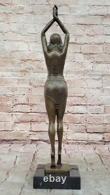 Art Déco Signée Danseur Danseuse Bronze Sculpture Marbre Statue Figurine Solde
