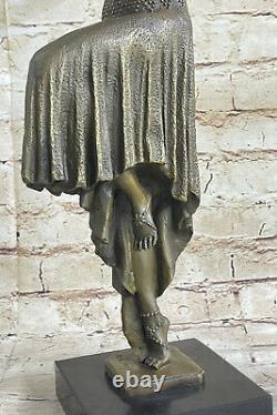Art Déco / Style Art Nouveau Bronze Marbre Sculpture Signée D. H