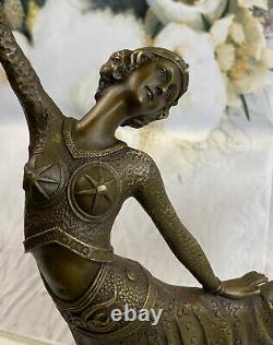 Art Déco / Style Nouveau Bronze Marbre Sculpture Signée D H Chiparus Décoratif